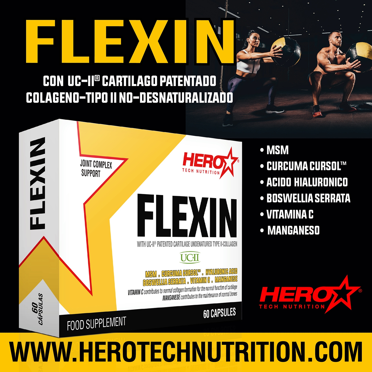 FLEXIN ARTICULACIONES HERO TECH NUTRITION herotechnutrition